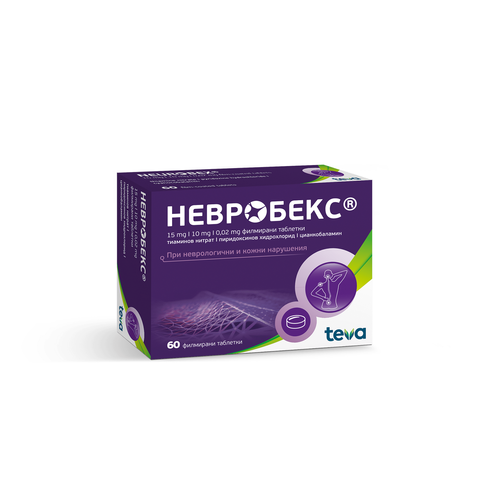 НЕВРОБЕКС ФИЛМ.ТАБЛ. 15МГ/10мг/0,02 x 60