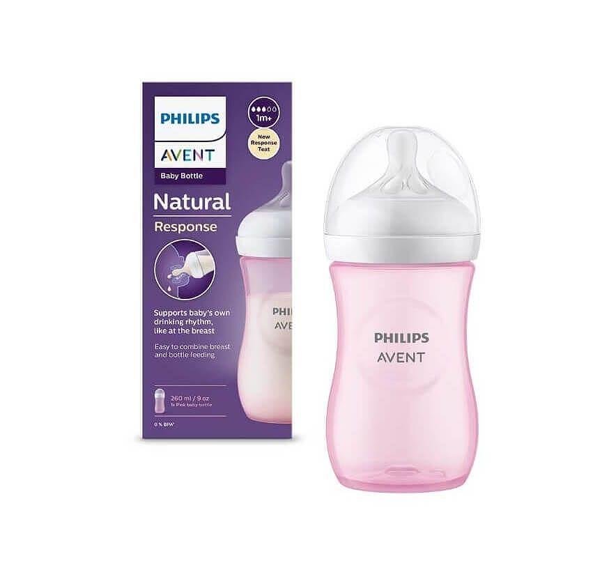 АВЕНТ-ШИШЕ NATURAL RESPONSE 260мл.РОЗОВО + БИБЕРОН 1м+