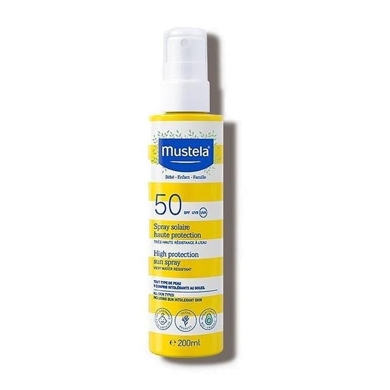 МУСТЕЛА СЛЪНЦЕЗАЩИТЕН СПРЕЙ ЗА БЕБЕТА И ДЕЦА ЛИЦЕ И ТЯЛО SPF50+ 200мл