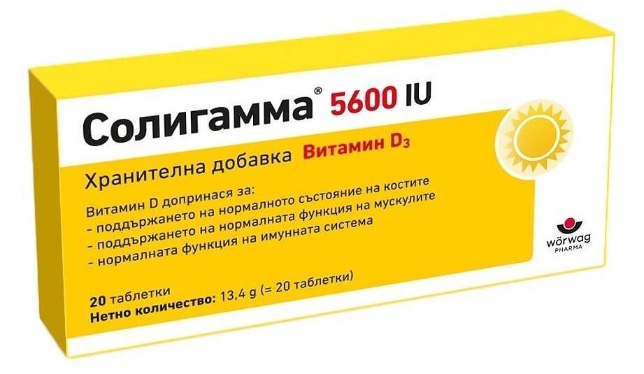 СОЛИГАММА D3 тбл.5600IU х20