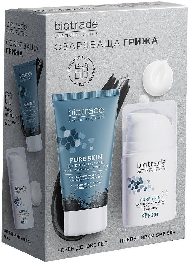 БИОТРЕЙД ПЮЪР СКИН ПРОМО ДНЕВЕН КРЕМ SPF 50+ ИЗМИВАЩ ДЕТОКС ГЕЛ 50МЛ