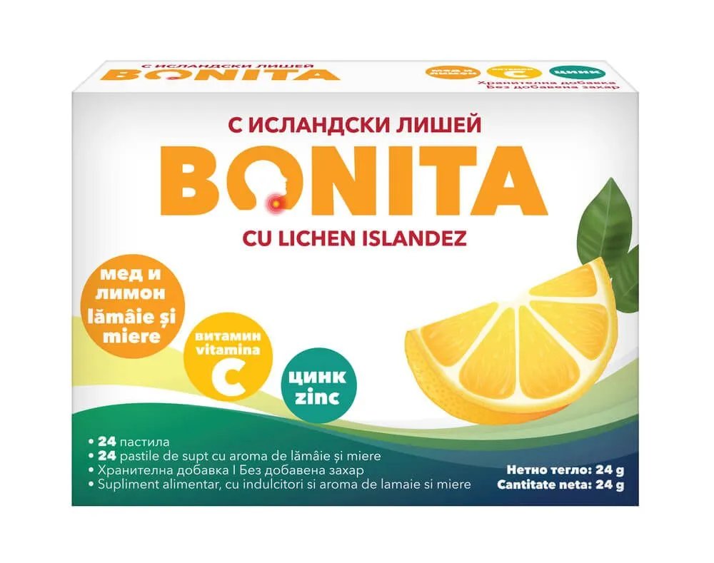 БОНИТА МЕД И ЛИМОН ПАСТИЛИ Х 24