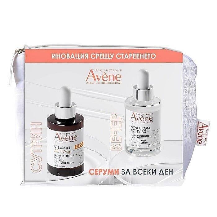 АВЕН HYALURON ACTIV B3 СЕРУМ 30мл + VIT. C СЕРУМ 30мл + несесер