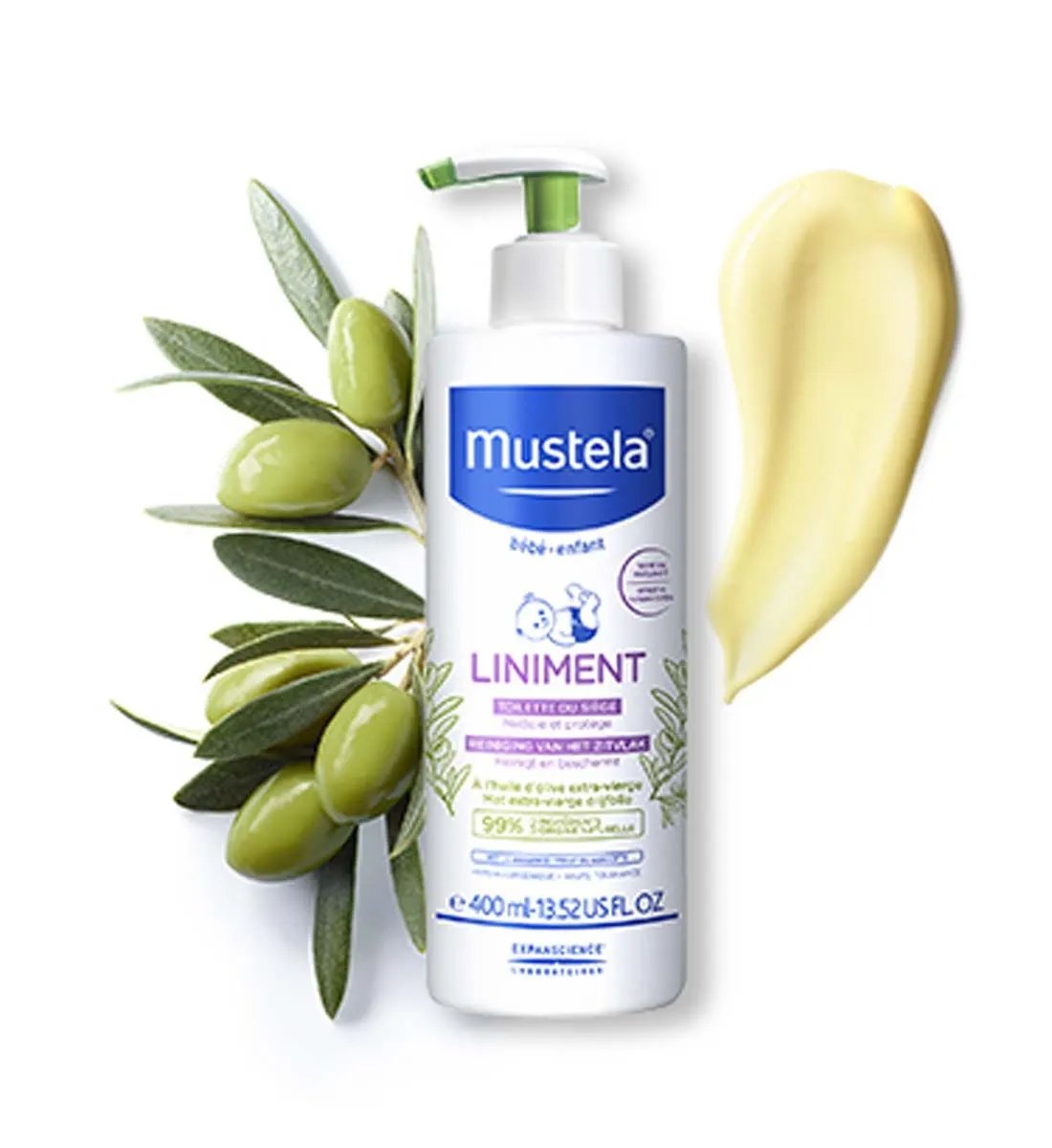 МУСТЕЛА BEBE LINIMENT ПОЧИСТВАНЕ ПРИ СМЯНА НА ПЕЛЕНИ 400мл