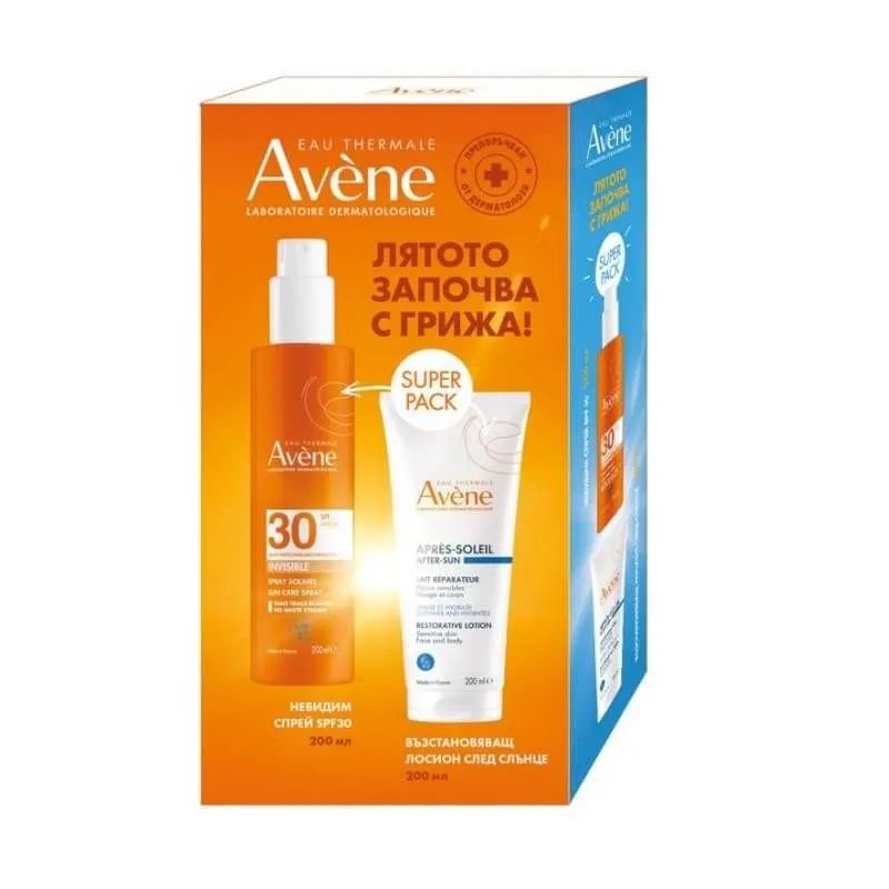 АВЕН ПРОМО КИТ СЛЪНЦЕЗЩИТЕН СПРЕЙ SPF30 200 МЛ+ЛОСИОН СЛЕД СЛЪНЦЕ 200 МЛ