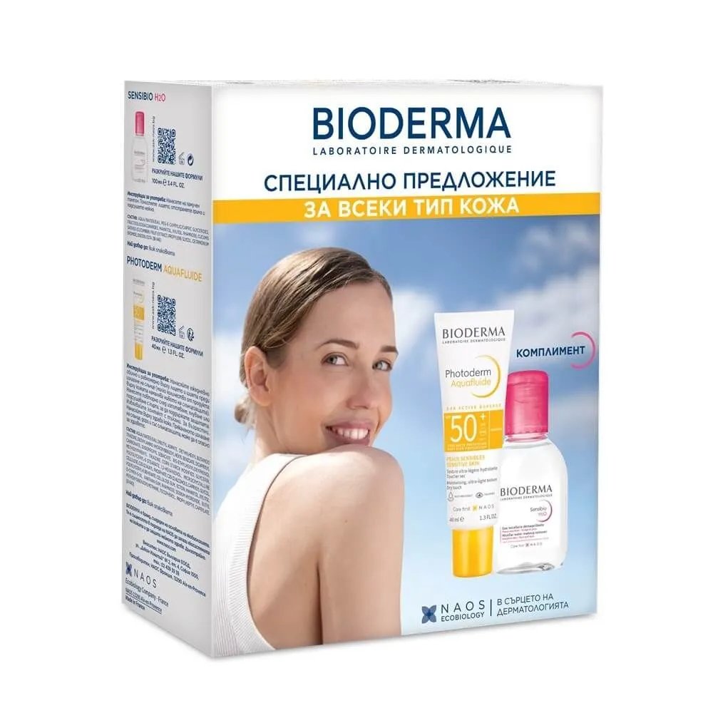 БИОДЕРМА ПРОМО PHOTODERM AQUAFLUID SPF50+ НЕУТРАЛЕН +SENSIBIO ВОДА 100мл