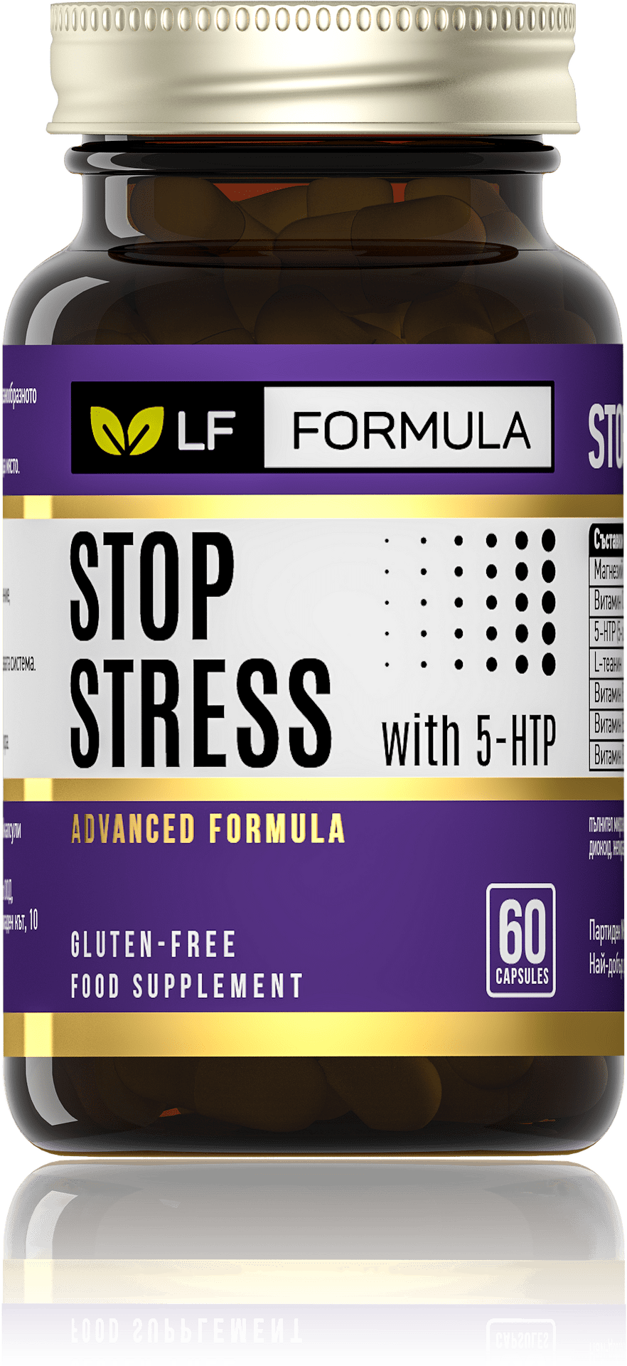 Хранителна добавка LF Formula - Stop Stress, 60 капсули