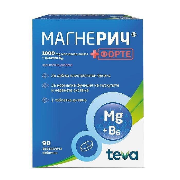 МАГНЕРИЧ ФОРТЕ тб. филм. 1000мг/3мг х 90