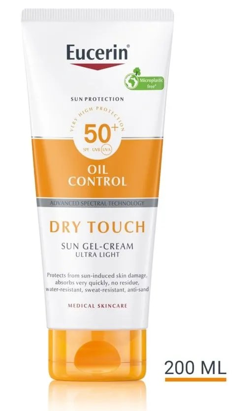 ЕУСЕРИН СЛЪНЦЕЗАЩИТЕН ГЕЛ- КРЕМ DRYTOUCH SPF50+ 200мл