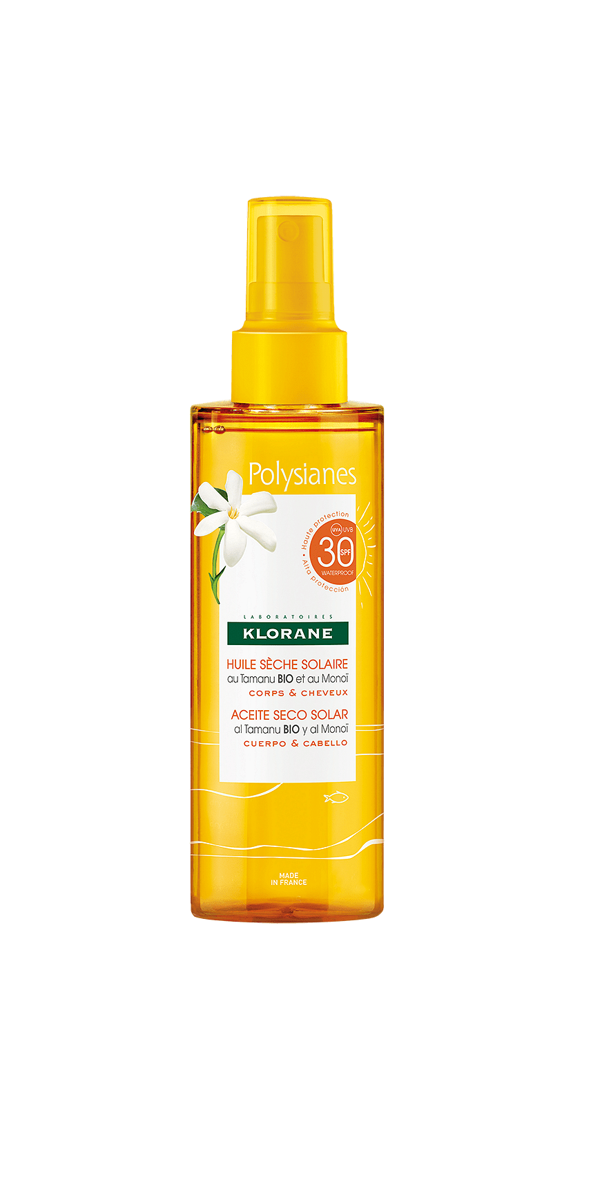 КЛОРАН СЛЪНЦЕЗАЩИТНО СУХО ОЛИО С МАСЛО О Т ТАМАНУ И МОНОИ SPF30 200мл