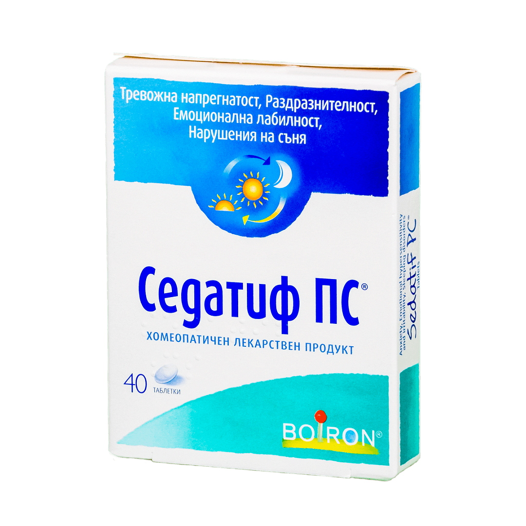 Седатиф ПС при тревожност и нарушен сън х40 таблетки Boiron